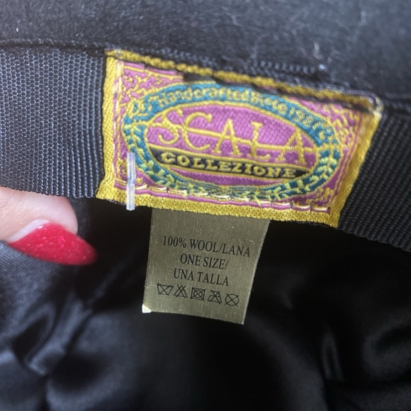 Vintage SCALA Collection 100% Wool Black Bucket Hat Buckle One Size - Picture 4 of 8